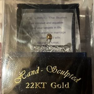 New Hand Sculpture 22KT Gold Libra-The Scales